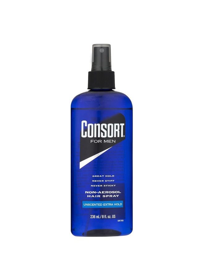 Hair Spray for Men, Extra Hold, Unscented, Non-Aerosol - 8 oz(Pack of 4)