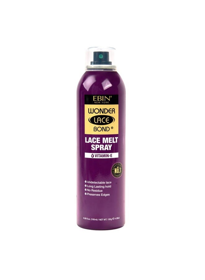 Wonder Lace Melt Aerosol Spray | Preserves Edges & Undetectable Lace | Long lasting hold | No Residue | Vitamin E + Biotin Infused (180ml./ 6.08oz)