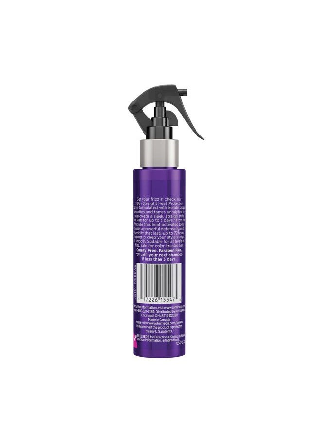 Frizz Ease 3 Day Straight Heat Protection Spray, Keeps Hair Straight and Frizz-Free for 3 Days, Keratin-Infused Flat Iron & Styling Spray for a Smooth, Sleek Finish, 3.5 Oz