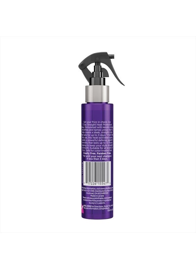 Frizz Ease 3 Day Straight Heat Protection Spray, Keeps Hair Straight and Frizz-Free for 3 Days, Keratin-Infused Flat Iron & Styling Spray for a Smooth, Sleek Finish, 3.5 Oz
