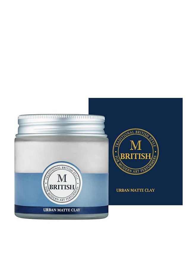 Urban Matte Clay Wax - 100g (3.53oz) | Approved by Barbers & Stylists | Strong Hold, Natural Matte Finish