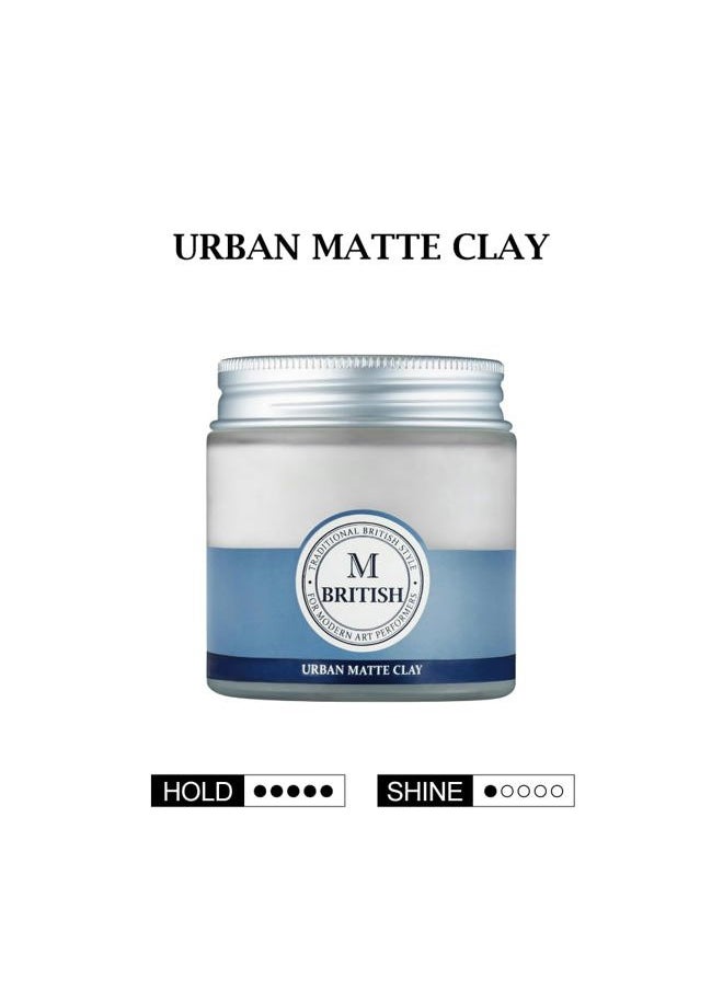 Urban Matte Clay Wax - 100g (3.53oz) | Approved by Barbers & Stylists | Strong Hold, Natural Matte Finish