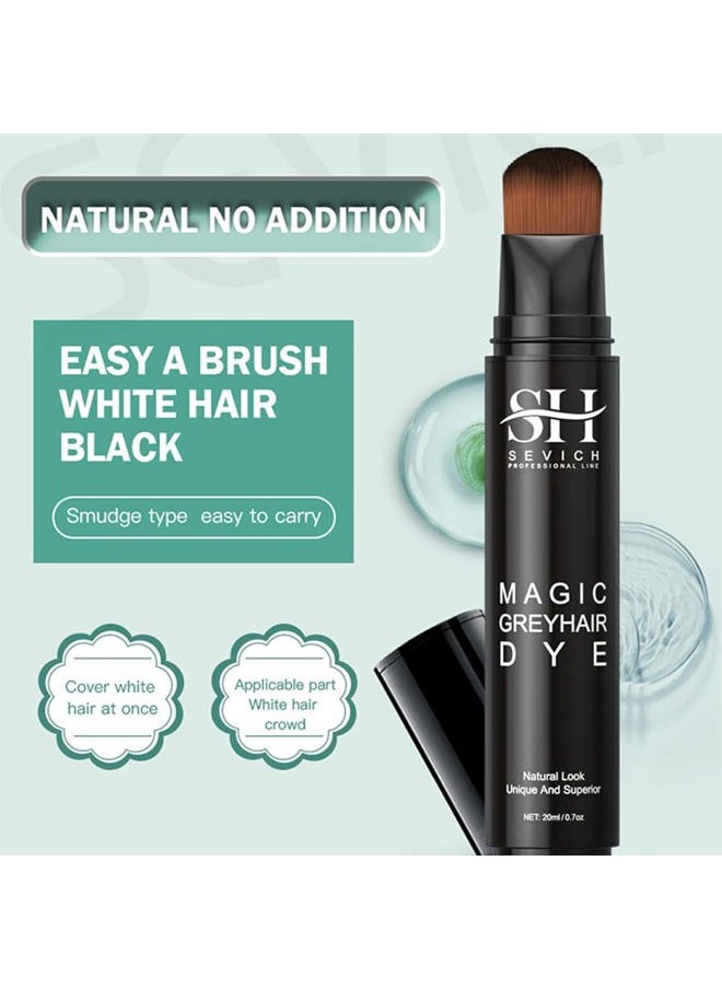 Grey Hair Dye Brush Pens - Hair Root Touch Up Temporary White Hair Cover for Solon Home 20ml Darkbrown