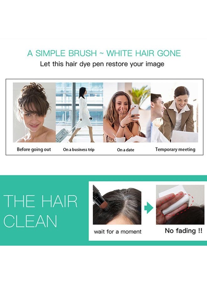 Grey Hair Dye Brush Pens - Hair Root Touch Up Temporary White Hair Cover for Solon Home 20ml Darkbrown