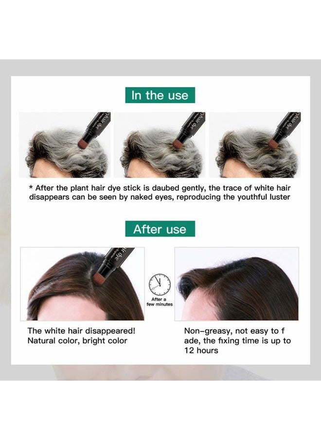 Grey Hair Dye Brush Pens - Hair Root Touch Up Temporary White Hair Cover for Solon Home 20ml Darkbrown