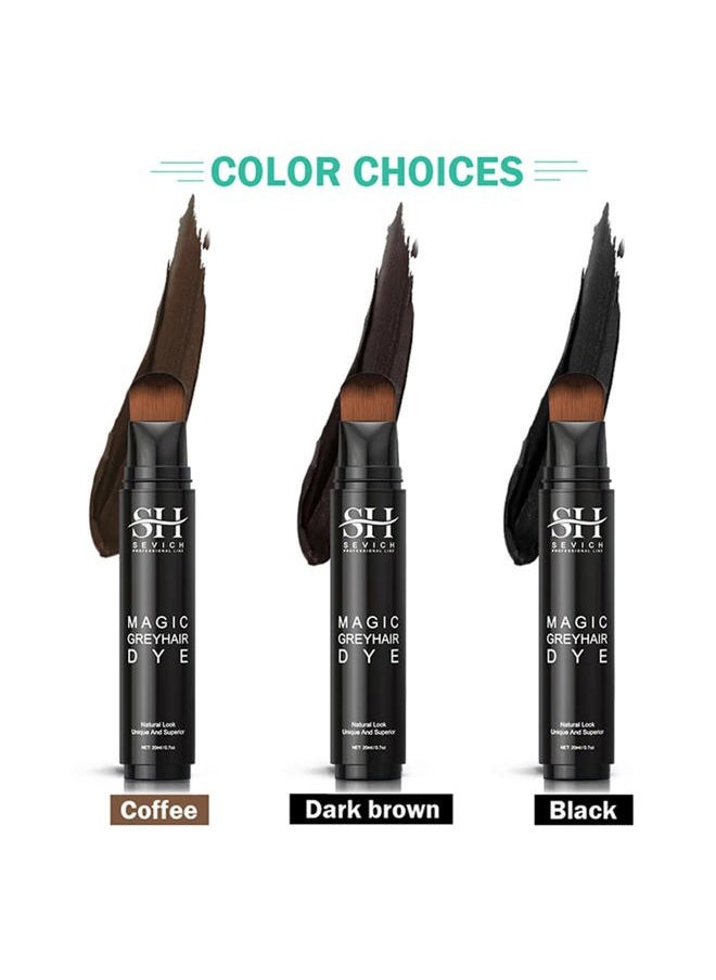 Grey Hair Dye Brush Pens - Hair Root Touch Up Temporary White Hair Cover for Solon Home 20ml Darkbrown