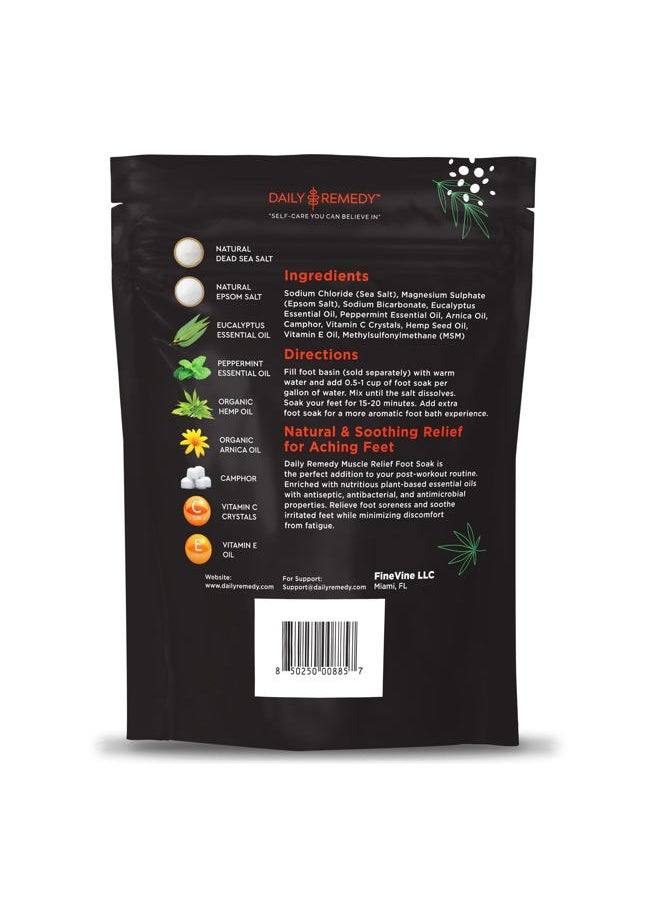 Muscle Relief Foot Soak with Epsom Salt, Made in USA, Soothe Tired Feet, Softens Calluses and Helps Athletes Foot 1lbs