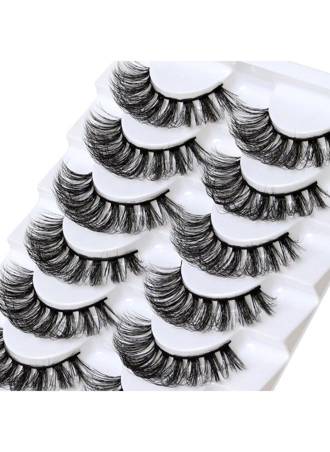 Russian Strip Lashes DD Curl False Eyelashes Fluffy Wispy Faux Mink Lashes 10 Pairs Pack (D02)