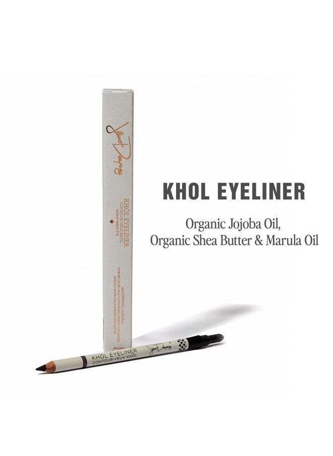 Khôl Eyeliner | Waterproof Eyeliner Pencil with Built-in Smudger | Long-Lasting Intense Color I Jet Black