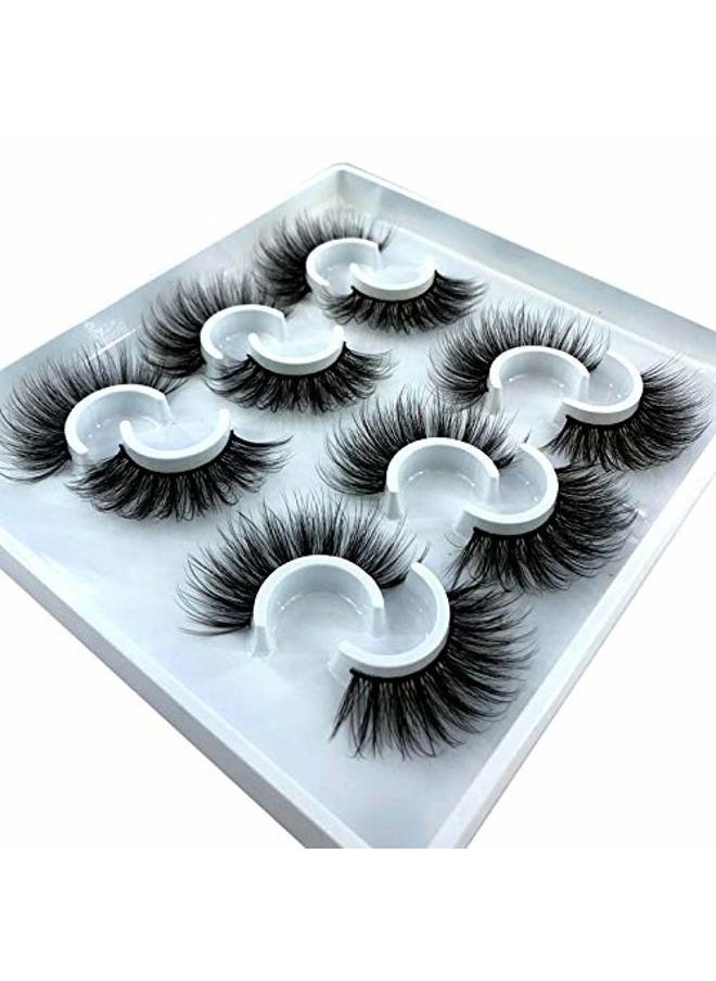 6 Pairs Fluffy False Eyelashes Natural Faux Mink Strip 3D Lashes Pack (MDF-13)