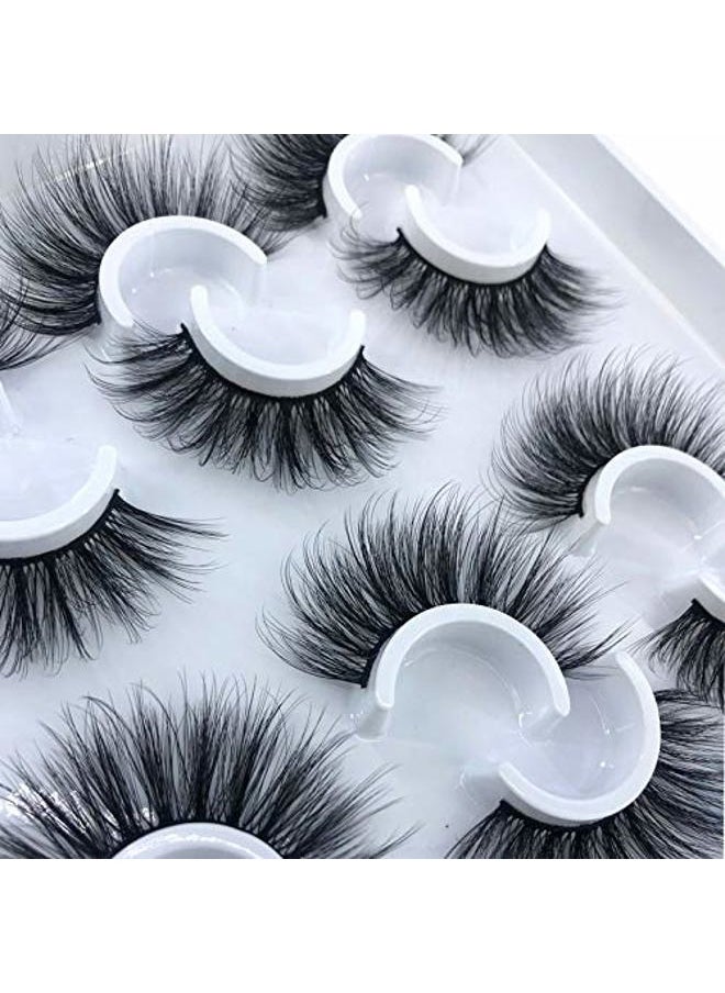 6 Pairs Fluffy False Eyelashes Natural Faux Mink Strip 3D Lashes Pack (MDF-13)