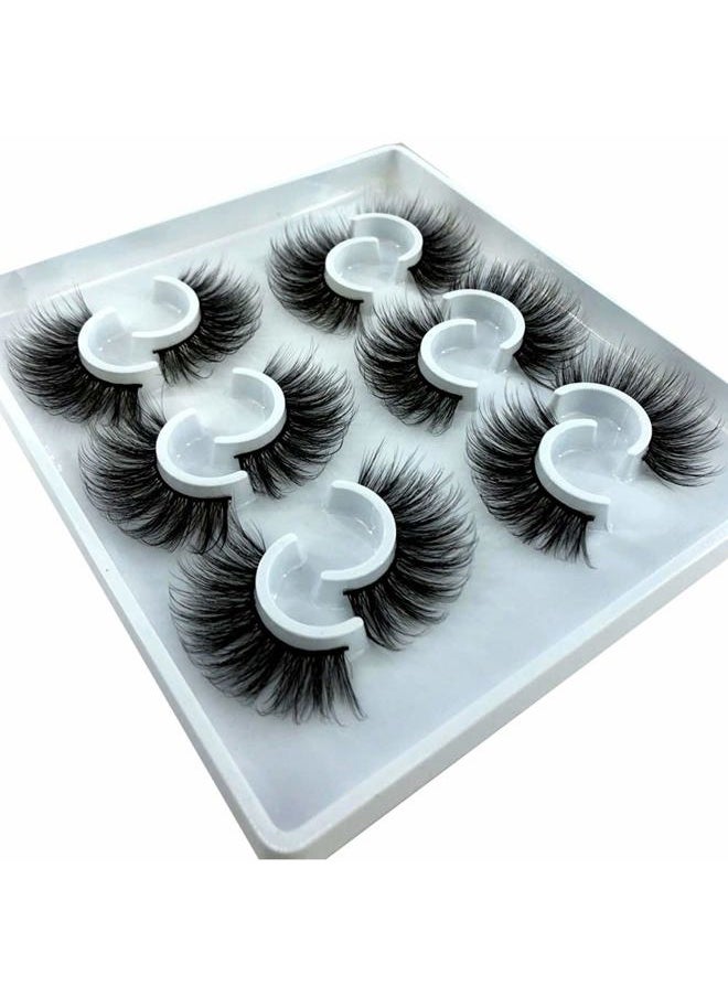 6 Pairs Fluffy False Eyelashes Natural Faux Mink Strip 3D Lashes Pack (MDF-13)