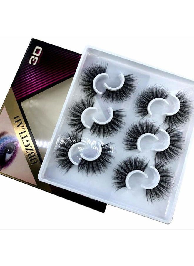 6 Pairs Fluffy False Eyelashes Natural Faux Mink Strip 3D Lashes Pack (MDF-13)
