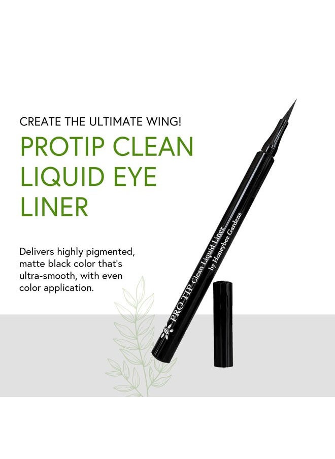 ProTip Clean Liquid Liner, Black, Nano-Free Pigments, Long-Wearing, 0.034 fl oz