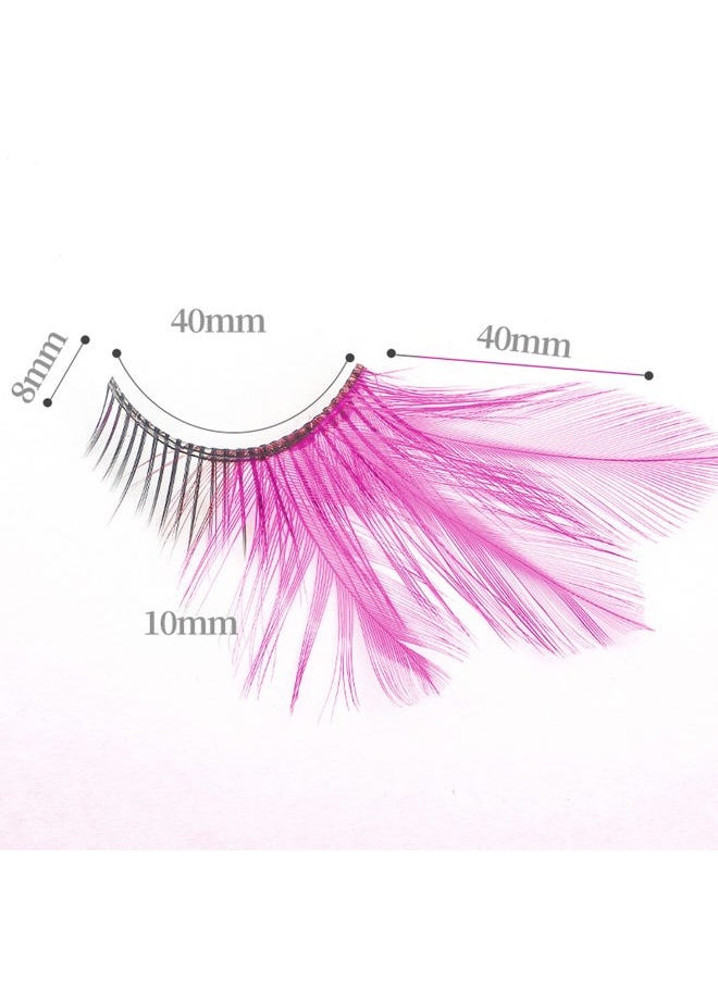 Dorise Pink Eyelashes Light Pink Colorful Halloween lashes Barbie Eyelashes Cat eye style Feather Lashes P3 1 Pair