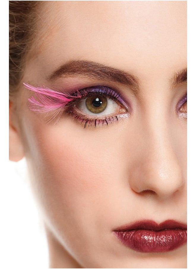 Dorise Pink Eyelashes Light Pink Colorful Halloween lashes Barbie Eyelashes Cat eye style Feather Lashes P3 1 Pair