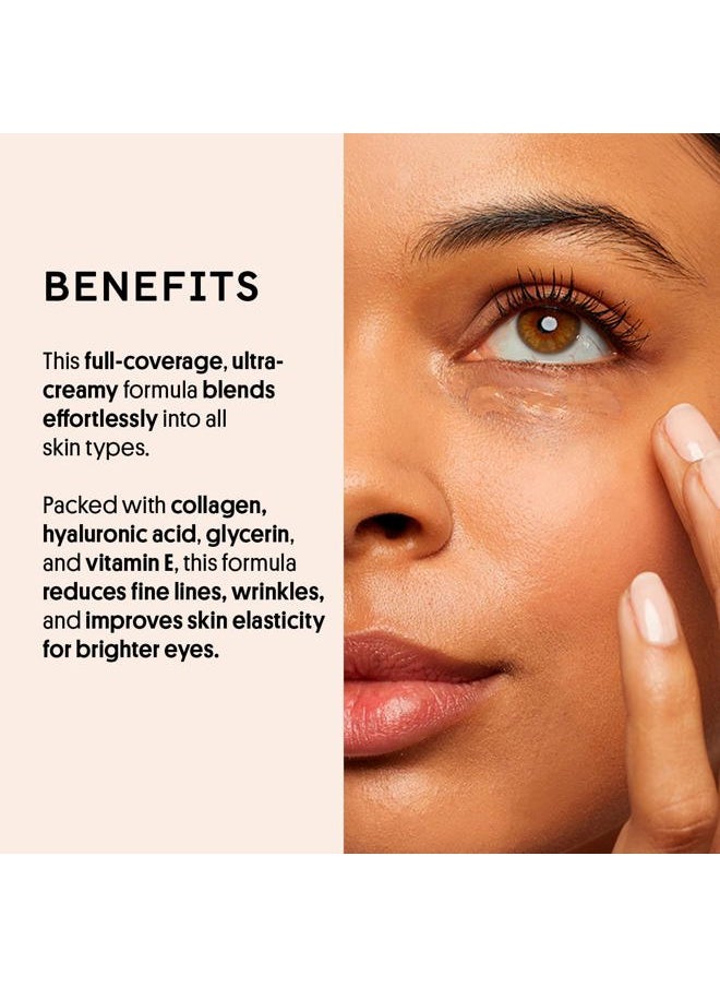 Peeper Perfect Under Eye Concealer, Makeup & Eye Brightener, Full Coverage Concealer for Dark Circles, Color Corrector & Eye Primer, With Collagen, Hyaluronic Acid & Vitamin E (Rich)
