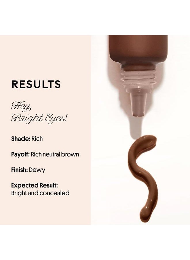 Peeper Perfect Under Eye Concealer, Makeup & Eye Brightener, Full Coverage Concealer for Dark Circles, Color Corrector & Eye Primer, With Collagen, Hyaluronic Acid & Vitamin E (Rich)