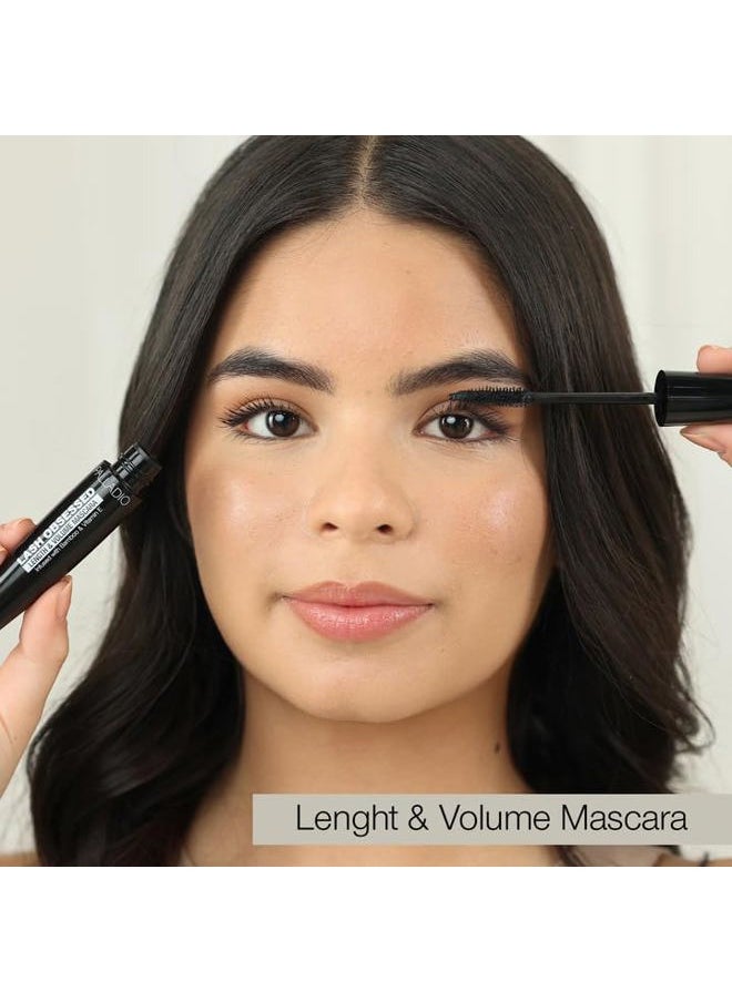 Lash Obsessed Mascara, Extreme Definition Lengthening Mascara, Amplifies Volume & Fullness, Evenly Coats Lashes, Lucious Length, Natural lengthening, No Smudging, All Day Wear, Black