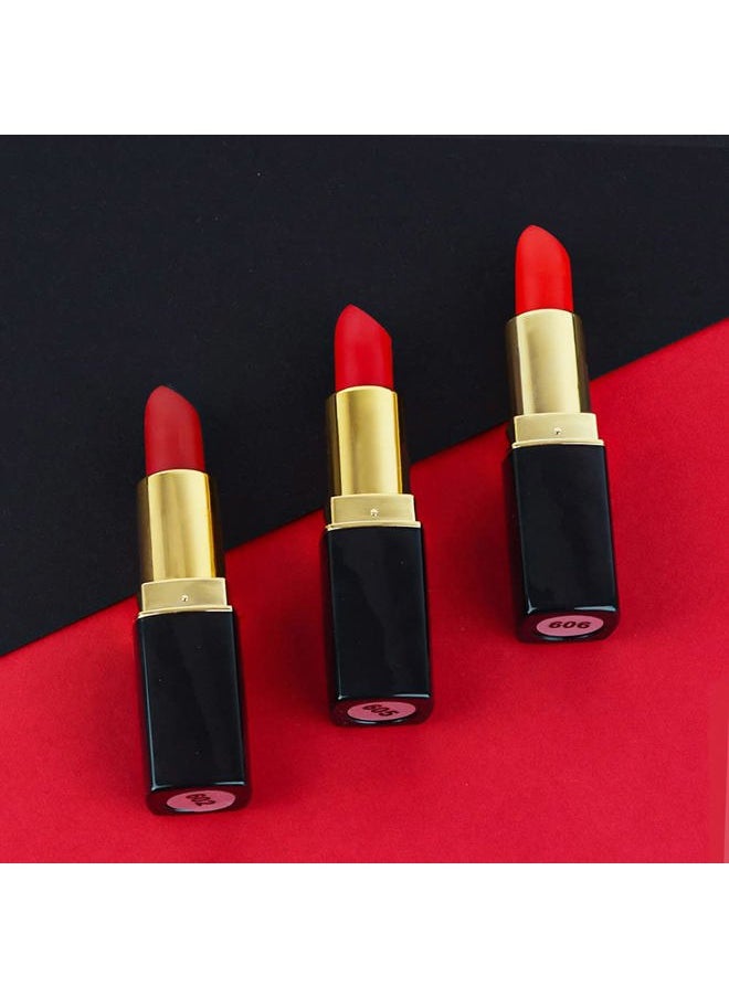 3Pcs Dark Light Bright Red Silky Velvet Matte Lipstick Pack Sets for Women,Ruby Red Long Lasting Smudge Proof Lip Stain Makeup Sets Kit 24 hours original