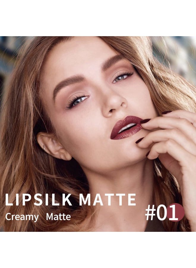 Matte Lipstick Pencil Lip Crayon Stick Matte Velvet Lipgloss Creamy Lip Liner Full Coverage High Pigment Waterproof Non-Fade Lipstick for Women, Matte Lip Stain with Smooth Makeup