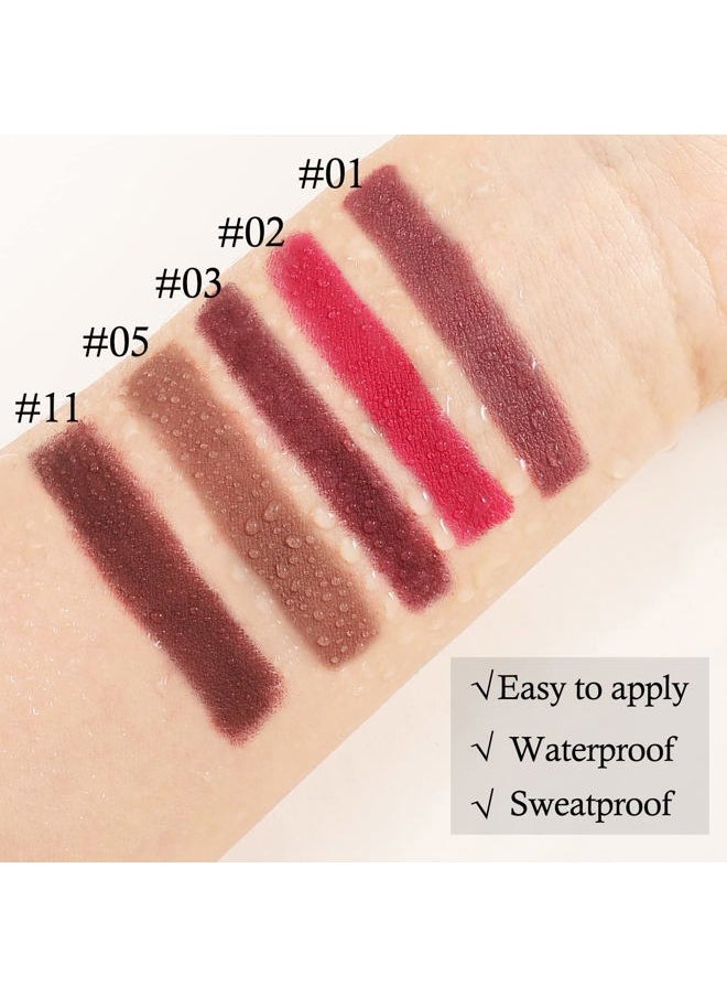 Matte Lipstick Pencil Lip Crayon Stick Matte Velvet Lipgloss Creamy Lip Liner Full Coverage High Pigment Waterproof Non-Fade Lipstick for Women, Matte Lip Stain with Smooth Makeup