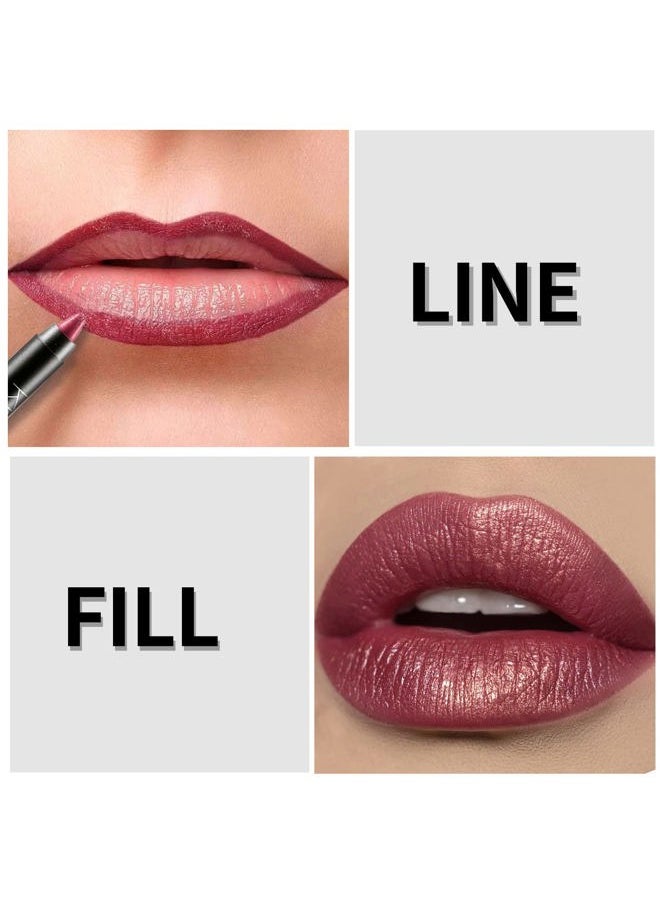 Matte Lipstick Pencil Lip Crayon Stick Matte Velvet Lipgloss Creamy Lip Liner Full Coverage High Pigment Waterproof Non-Fade Lipstick for Women, Matte Lip Stain with Smooth Makeup