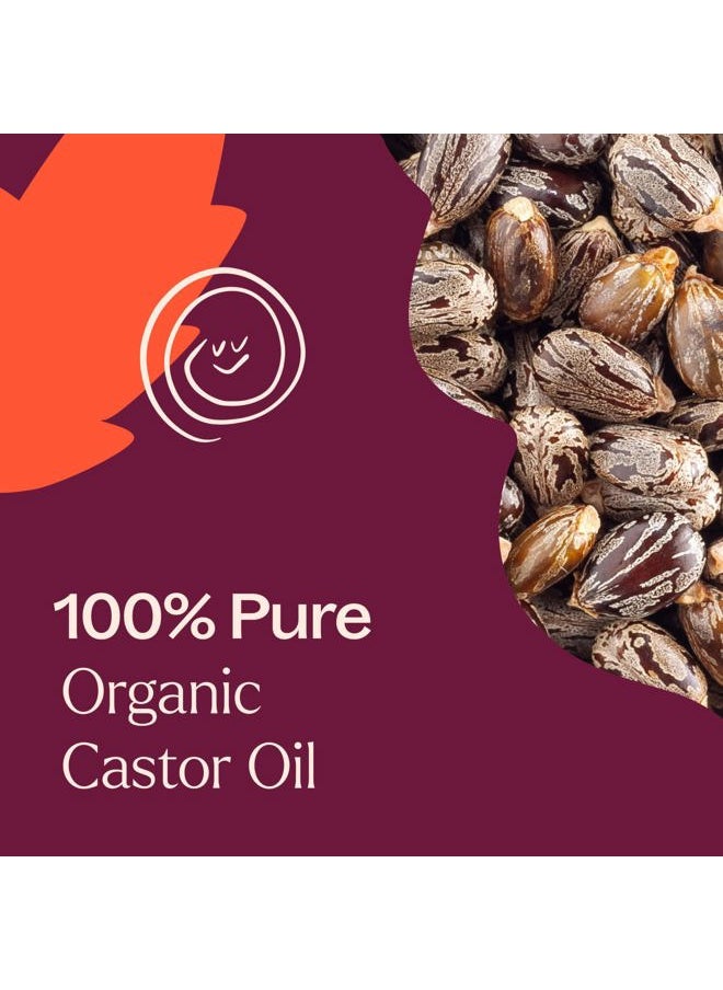 Organic Castor Oil 16oz - 100% Pure & Natural Grade for Nourishing Hair and Skin Treatment - Cold Pressed - USDA Certified - Hexane Free - Stimulates Hair Growth, Treats Dry Skin