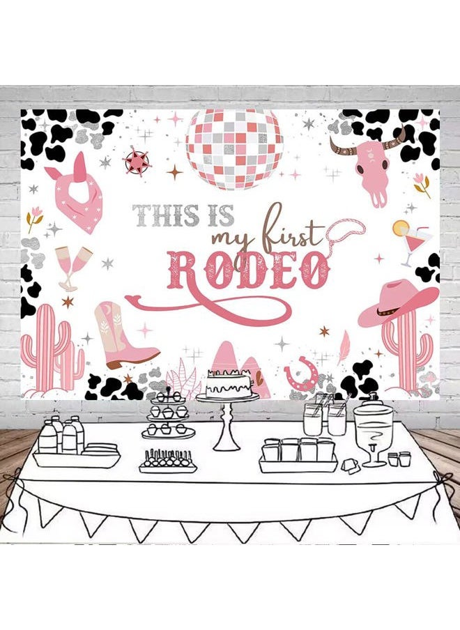 Cowgirl First Birthday Backdrop 7x5ft My First Rodeo Pink Western 1st Birthday Party Decorations Mexican Cactus This is My First Rodeo Photo Backdround Props