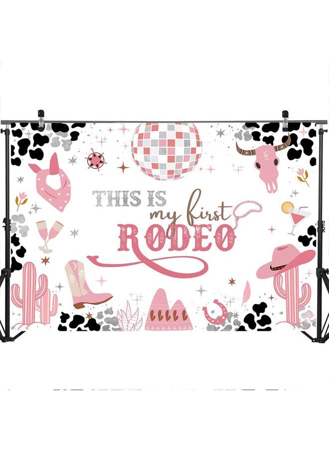 Cowgirl First Birthday Backdrop 7x5ft My First Rodeo Pink Western 1st Birthday Party Decorations Mexican Cactus This is My First Rodeo Photo Backdround Props