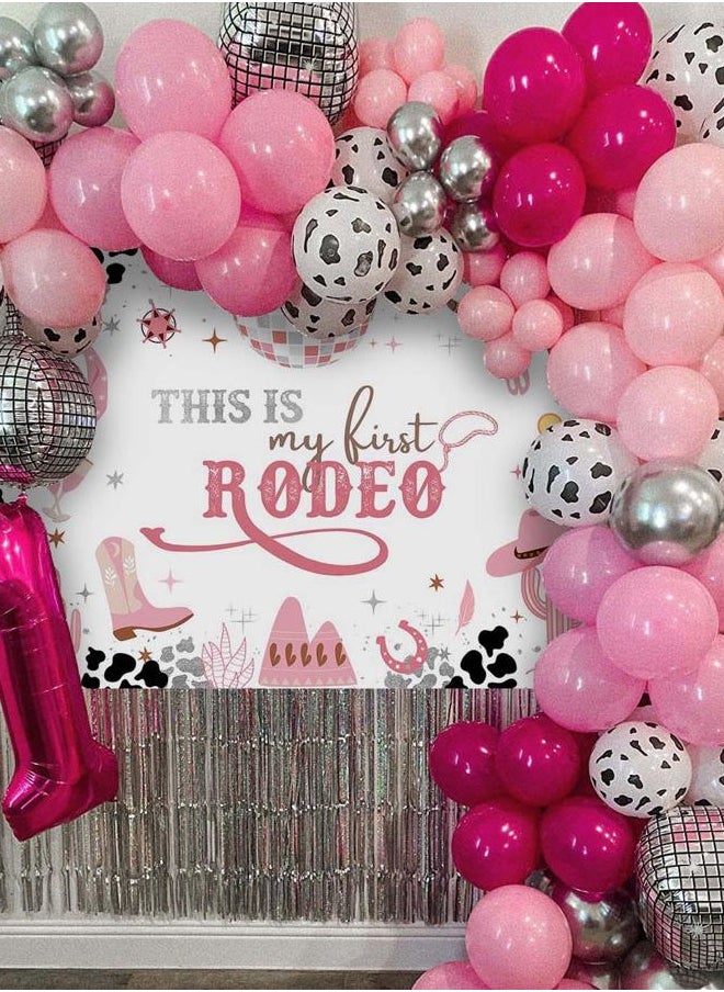 Cowgirl First Birthday Backdrop 7x5ft My First Rodeo Pink Western 1st Birthday Party Decorations Mexican Cactus This is My First Rodeo Photo Backdround Props