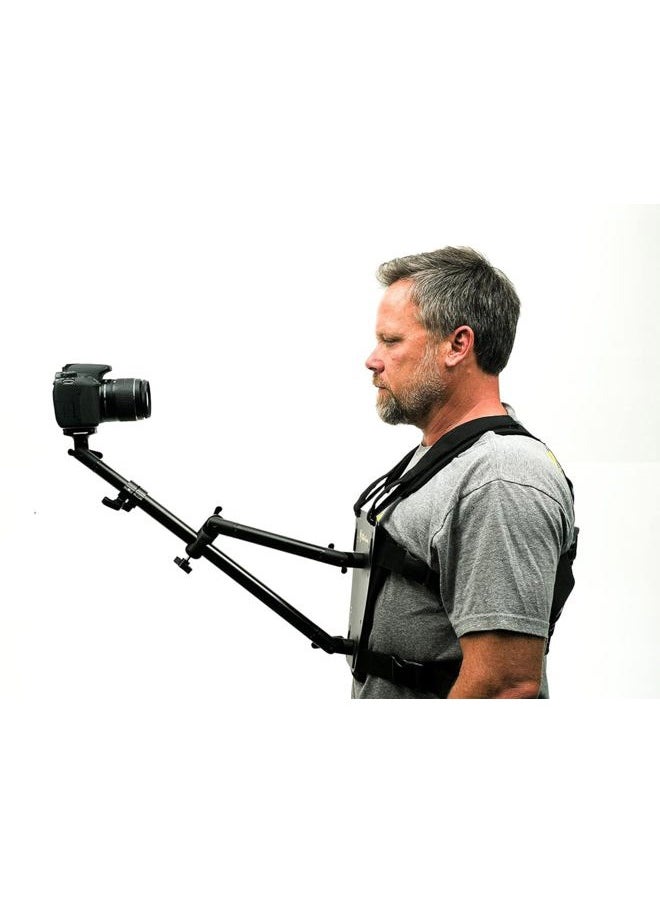 SNC 100 Snorricam Rig, 3rd-Person Chest Mount for DSLR or Smartphone, 3.3lb Payload, 3ft Articulating Arm, Lightweight Aluminum Harness