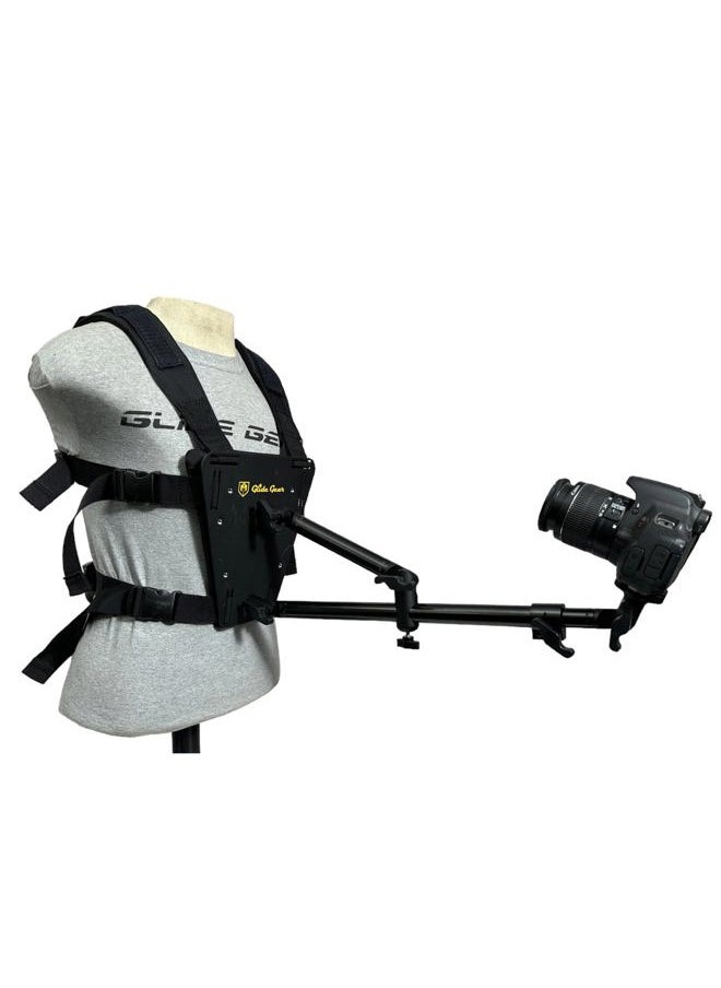 SNC 100 Snorricam Rig, 3rd-Person Chest Mount for DSLR or Smartphone, 3.3lb Payload, 3ft Articulating Arm, Lightweight Aluminum Harness