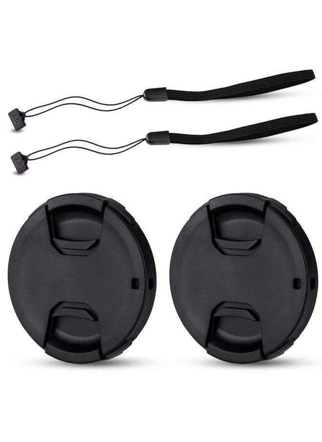 2-Pack 86mm Center Pinch Front Lens Cap Cover with Elastic Lens Cap Keeper for Camera Lenses with 86mm Filter Thread from Sigma Tamron Canon Nikon Sony and More