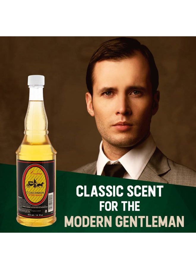 Lustray Coachman After Shave Lotion, Instantly Cools, Tones, Refreshes The Skin After Shaving 14 fl oz