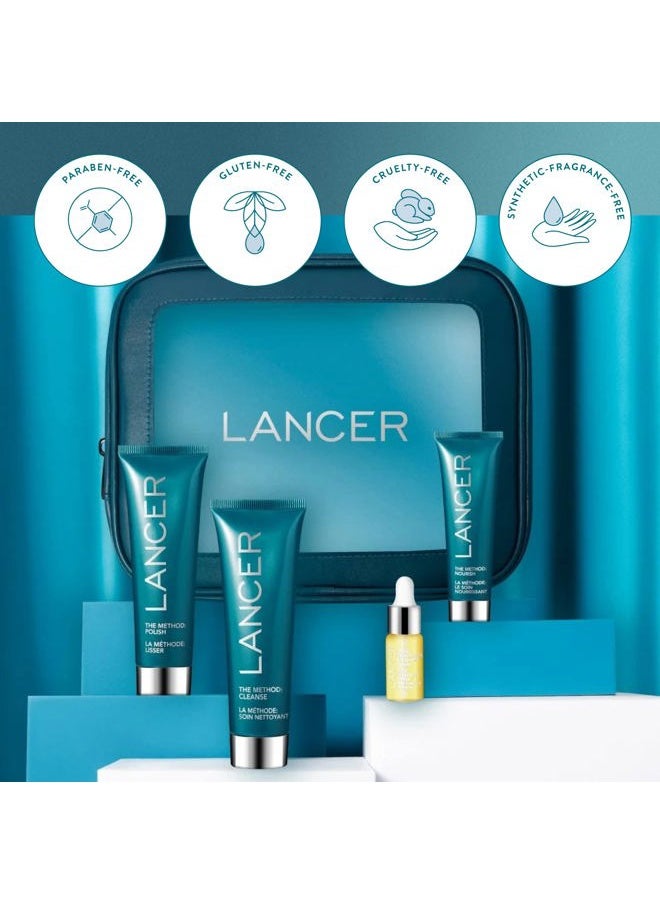 Skincare The Method Intro Kit, 3-Step Anti-Aging Facial Exfoliator, Cleanser, and Moisturizer Kit for Glowing Skin, Reveals Healthy-Looking Glowing Skin