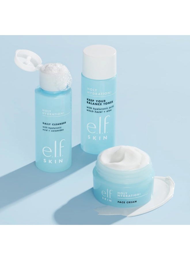 Skin Holy Hydration! The Essentials Mini Kit, Cleanser, Toner & Moisturizer for Hydrated & Balanced Skin, TSA-Friendly Sizes