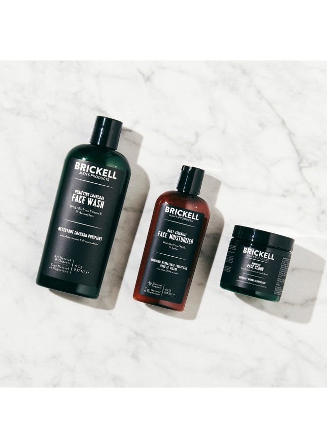 Brickell Men's Daily Advanced Face Care Routine II, Activated Charcoal Facial Cleanser, Face Scrub and Moisturizer Lotion, Natural and Organic, Scented