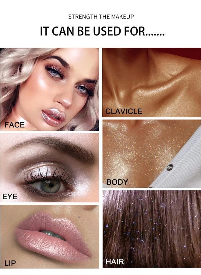 Polvo De Hadas Fairy Dust Highlight Patting Powder - Full Body Contouring and Clavicle Pearlescent Patting Powder for Face and Eye, Christmas Sparkling Body Glitter (#02 Fairy Pink)