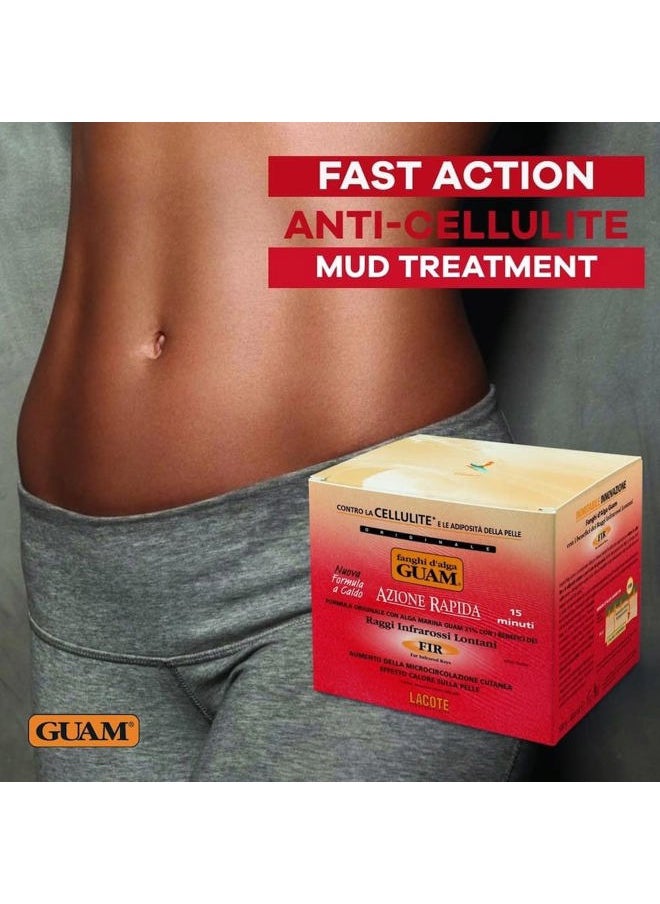 GUAM Anti Cellulite Seaweed Mud Infrared Body Wrap, FAST ACTION Hot Mud Body Mask with Tourmaline FIR, Skin Tightening Lipo Wrap for Cellulite Remover