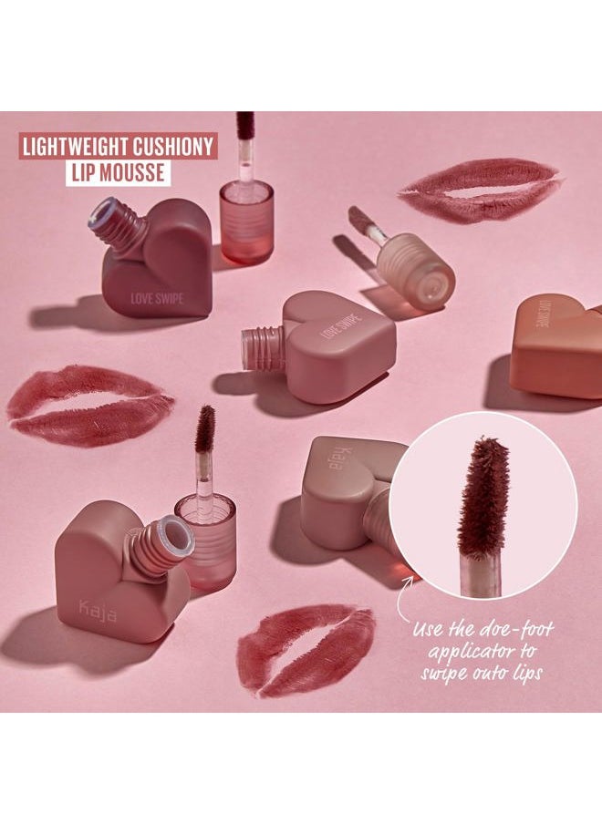 Lip Mousse - Love Swipe 01 Call Me | with Raspberry Seed Oil and Vitamin E, Buildable, Blendable, Moisturizing, Velvet Finish, Weightless Texture, Deep Shades, Vivid Color, Long Lasting, 0.22 Oz