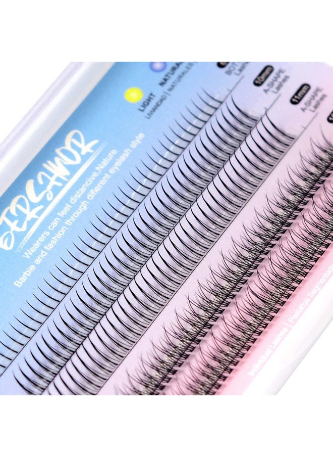 BlueSmurfs Individual Fairy Eyelashes Extensions Fluffy DIY Cute Eye Cluster Eyelashes Natural Faux Mink False Eye Lashes Multipack of 170 Mini Individuals Fairy Lash Clusters (Include Bottom Lashes)