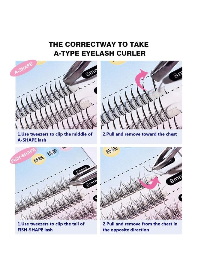 BlueSmurfs Individual Fairy Eyelashes Extensions Fluffy DIY Cute Eye Cluster Eyelashes Natural Faux Mink False Eye Lashes Multipack of 170 Mini Individuals Fairy Lash Clusters (Include Bottom Lashes)