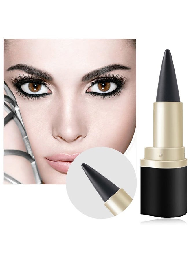 2 Pcs Black Gel Cream Eyeliner Set, Tool Smudge Proof and Waterproof Matte Black Eye-liner Pencil Tattoo Eyeliner Pen Stick Makeup for Women
