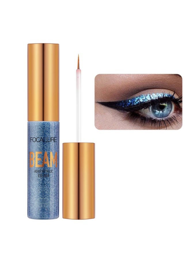 Beam Eyeliner, Metallic Glitter Shimmer Eye Liner, Waterproof Liquid Eyeliner Pencil, Quick Drying, Smudge Resistant, Long Lasting, Sparkling Eye Makeup for Costume & Party, #03 GALAXY