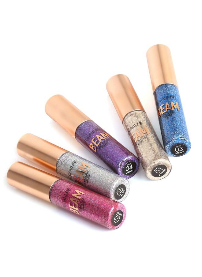 Beam Eyeliner, Metallic Glitter Shimmer Eye Liner, Waterproof Liquid Eyeliner Pencil, Quick Drying, Smudge Resistant, Long Lasting, Sparkling Eye Makeup for Costume & Party, #03 GALAXY