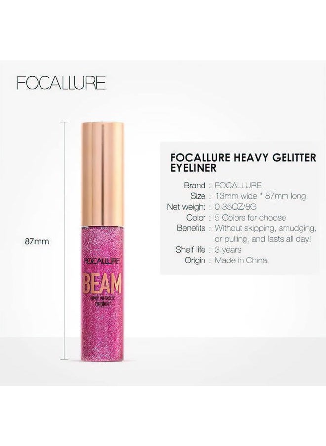 Beam Eyeliner, Metallic Glitter Shimmer Eye Liner, Waterproof Liquid Eyeliner Pencil, Quick Drying, Smudge Resistant, Long Lasting, Sparkling Eye Makeup for Costume & Party, #03 GALAXY