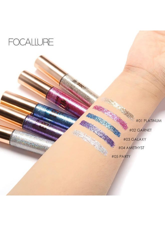 Beam Eyeliner, Metallic Glitter Shimmer Eye Liner, Waterproof Liquid Eyeliner Pencil, Quick Drying, Smudge Resistant, Long Lasting, Sparkling Eye Makeup for Costume & Party, #03 GALAXY