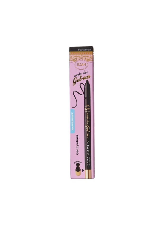 Make Her Gel-ous Gel Eyeliner with Self-Sharpening Pencil, No-Tug Waterproof Formula & Long-Lasting Finish & Color Definition, Creamy Gel Texture, Blackest Black