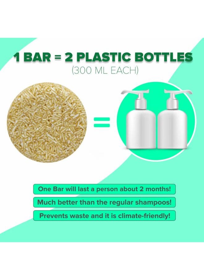 Solid Shampoo Bar And Conditioner Effect Hair Soap – 100% Organic Shampoo Bars For Hair With All Natural Plant Based Essential Oils And Zero Waste Biodegradable Packaging (Honey)